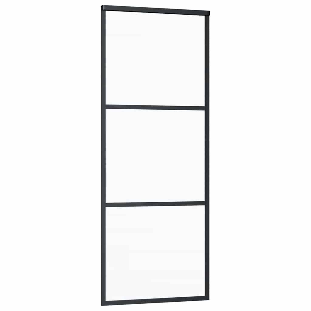 vidaXL Schiebetür mit Beschlag 76x205 cm ESG-Glas & Aluminium