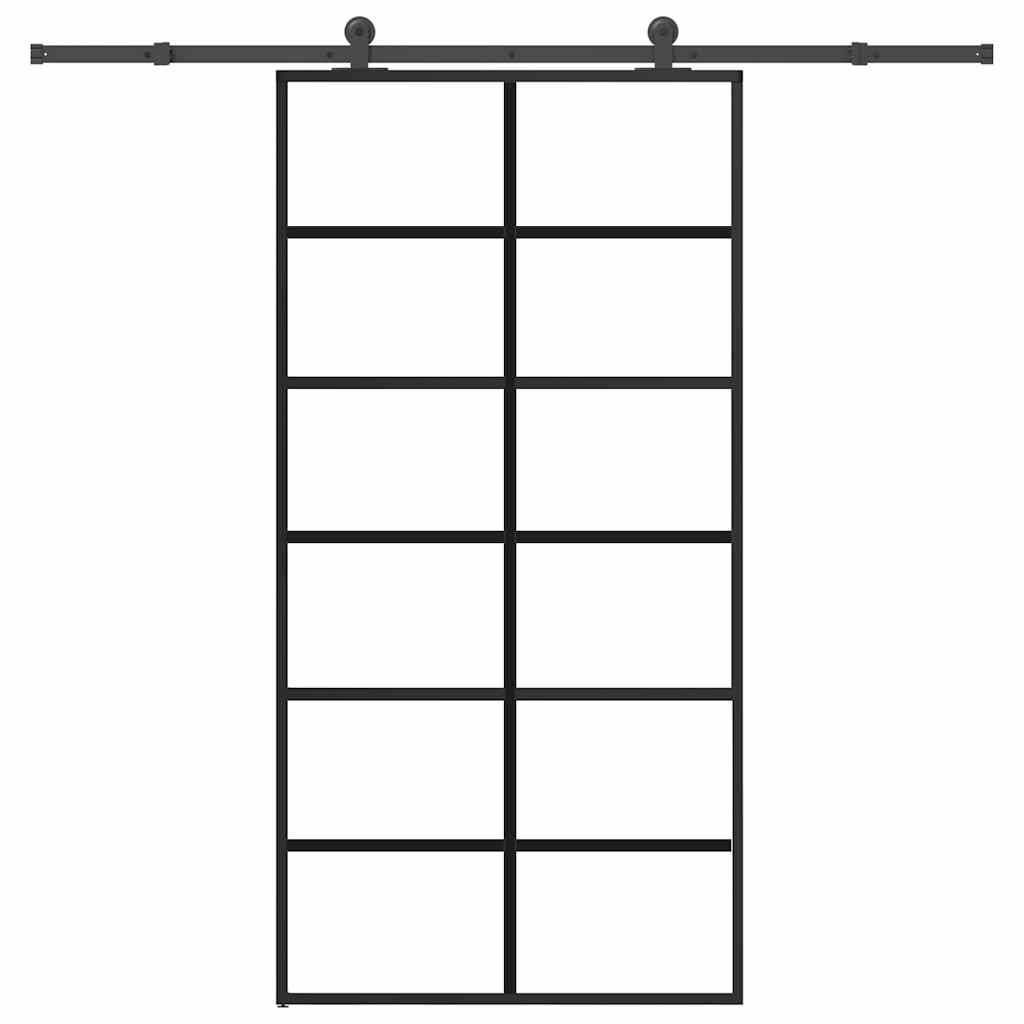vidaXL Schiebetür mit Beschlag 102x205 cm ESG-Glas & Aluminium