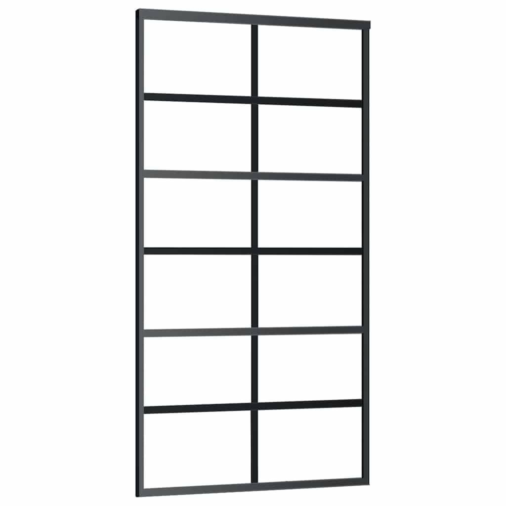 vidaXL Schiebetür mit Beschlag 102x205 cm ESG-Glas & Aluminium