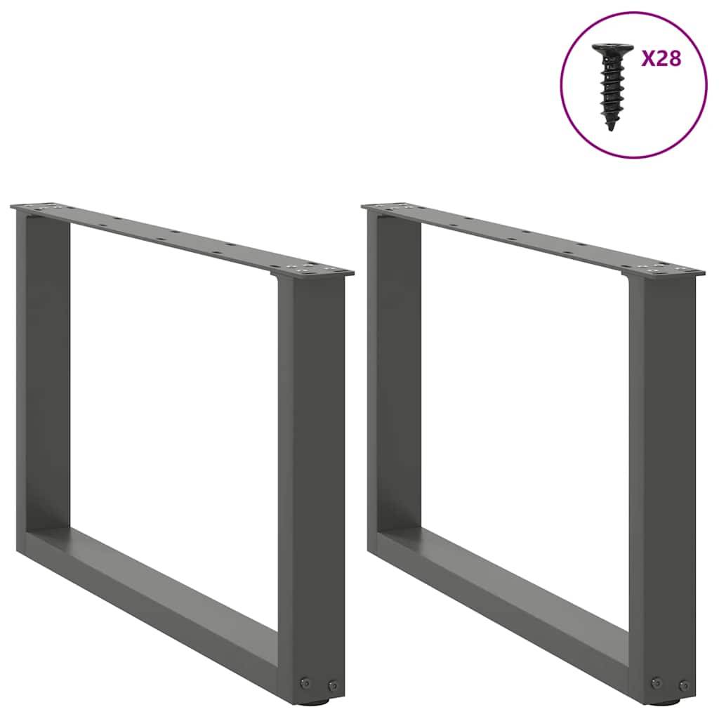 vidaXL Couchtischbeine U-Form 2 Stk. Anthrazit 70x(42-43) cm Stahl