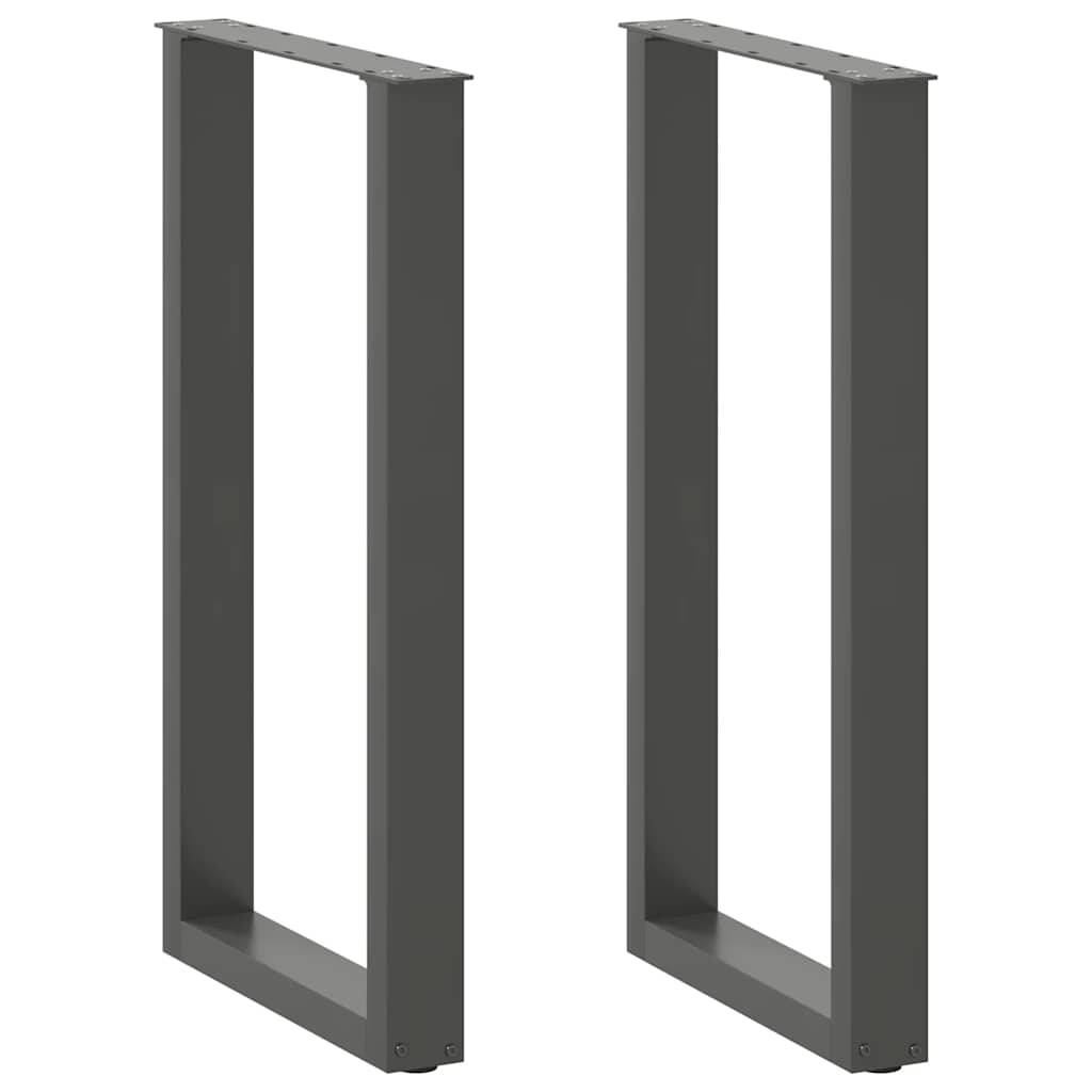 vidaXL Couchtischbeine U-Form 2 Stk. Anthrazit 50x(90-91) cm Stahl