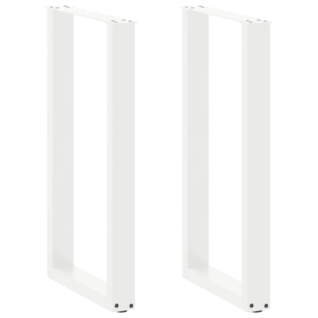 vidaXL Couchtischbeine U-Form 2 Stk. Weiß 40x(90-91) cm Stahl