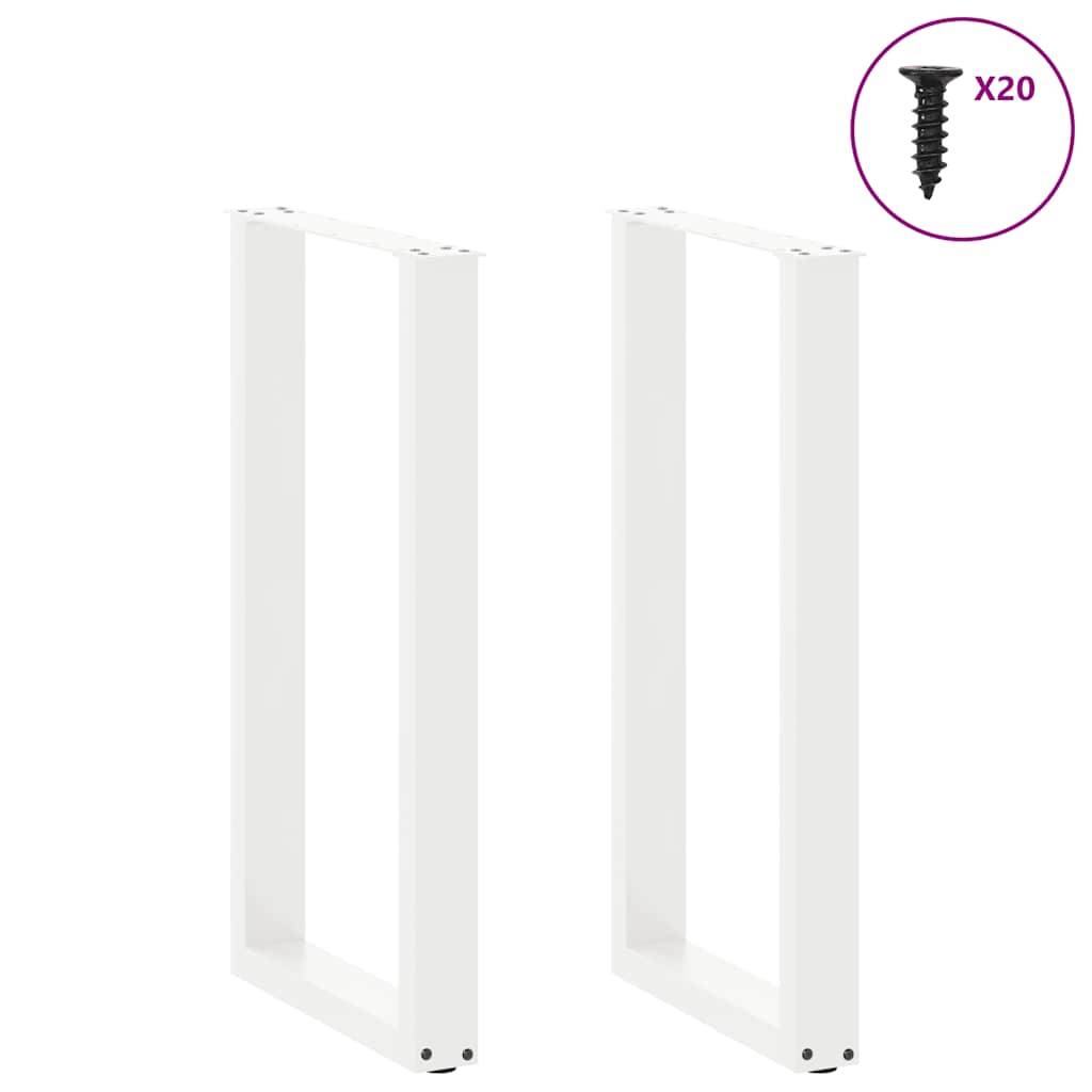 vidaXL Couchtischbeine U-Form 2 Stk. Weiß 40x(90-91) cm Stahl