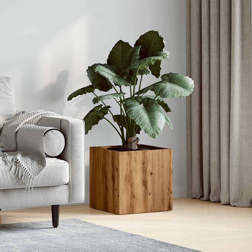 vidaXL Pflanzgefäß Artisan-Eiche 40x40x40 cm Holzwerkstoff