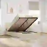 vidaXL Ottomane Bett mit Matratze & LEDs Creme 140x200 cm Stoff vidaXL Ottomane Bett mit Matratze & LEDs Creme 140x200 cm Stoff