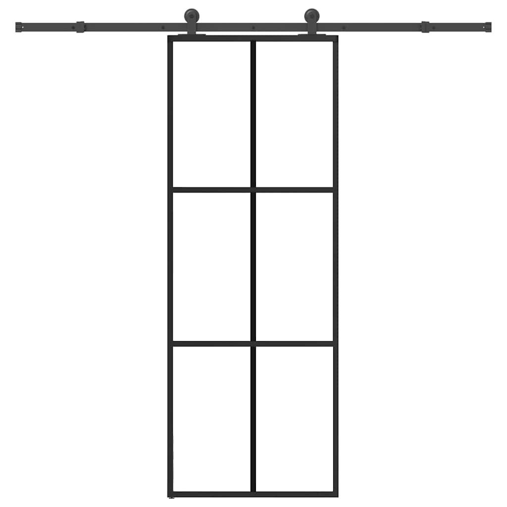 vidaXL Schiebetür mit Beschlag 76x205 cm ESG-Glas & Aluminium