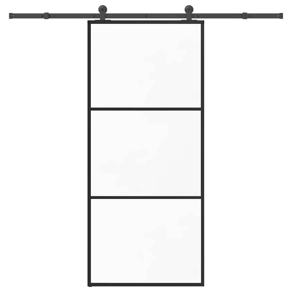 vidaXL Schiebetür mit Beschlag 90x205 cm ESG-Glas & Aluminium