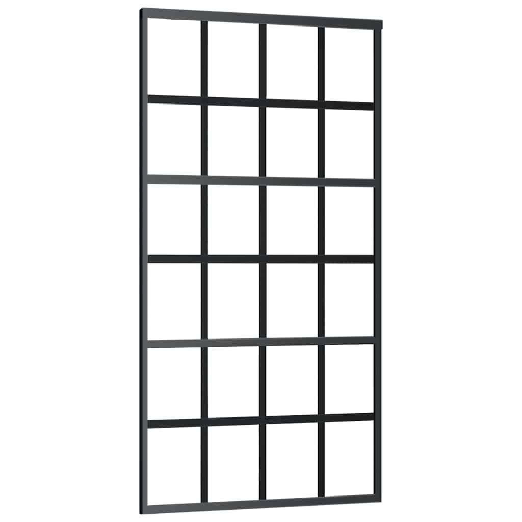 vidaXL Schiebetür mit Beschlag 102x205 cm ESG-Glas & Aluminium