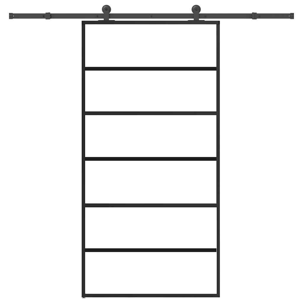 vidaXL Schiebetür mit Beschlag 102x205 cm ESG-Glas & Aluminium
