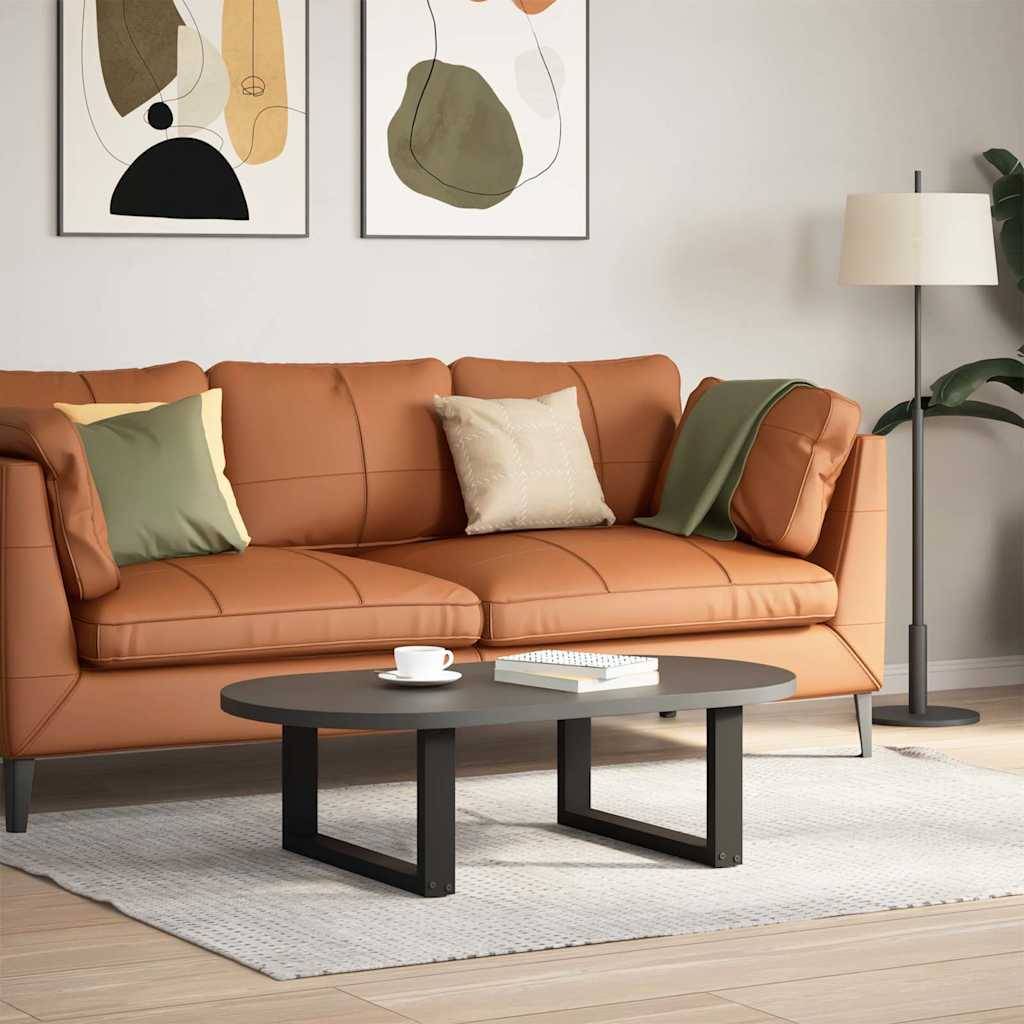 vidaXL Couchtischbeine U-Form 2 Stk. Schwarz 70x(30-31) cm Stahl
