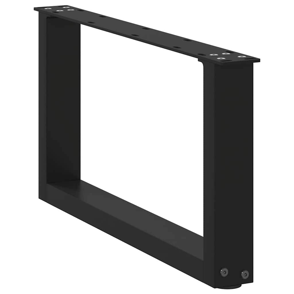 vidaXL Couchtischbeine U-Form 2 Stk. Schwarz 70x(30-31) cm Stahl