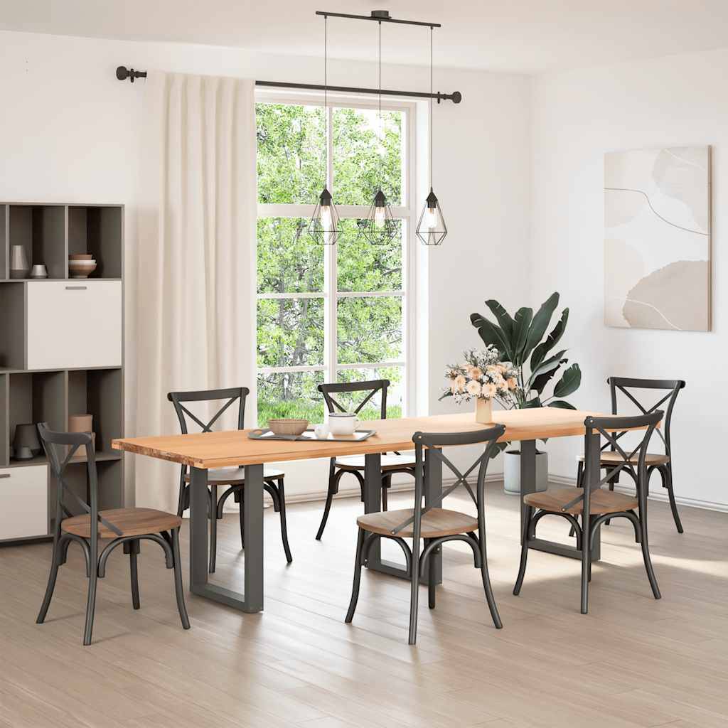 vidaXL Esstischbeine U-Form 3 Stk. Anthrazit 70x(72-73) cm Stahl