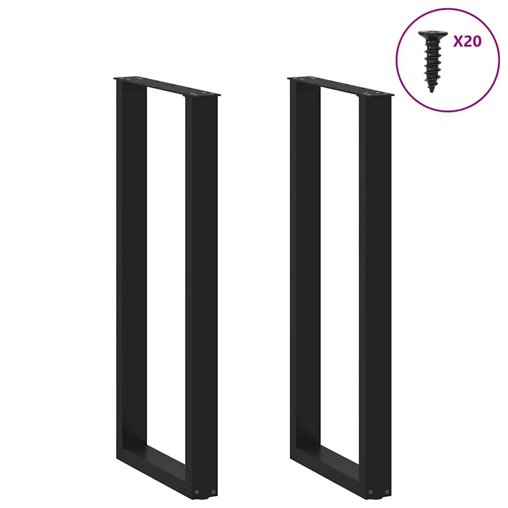 vidaXL Couchtischbeine U-Form 2 Stk. Schwarz 40x(110-111) cm Stahl