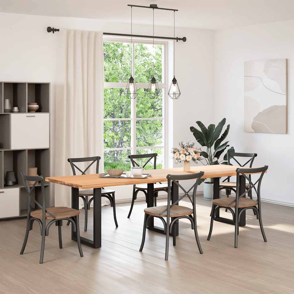 vidaXL Esstischbeine U-Form 3 Stk. Schwarz 70x(72-73) cm Stahl