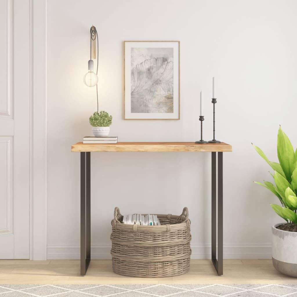vidaXL Tischplatte 90x40x3,8 cm Rechteckig Massivholz Akazie Baumkante