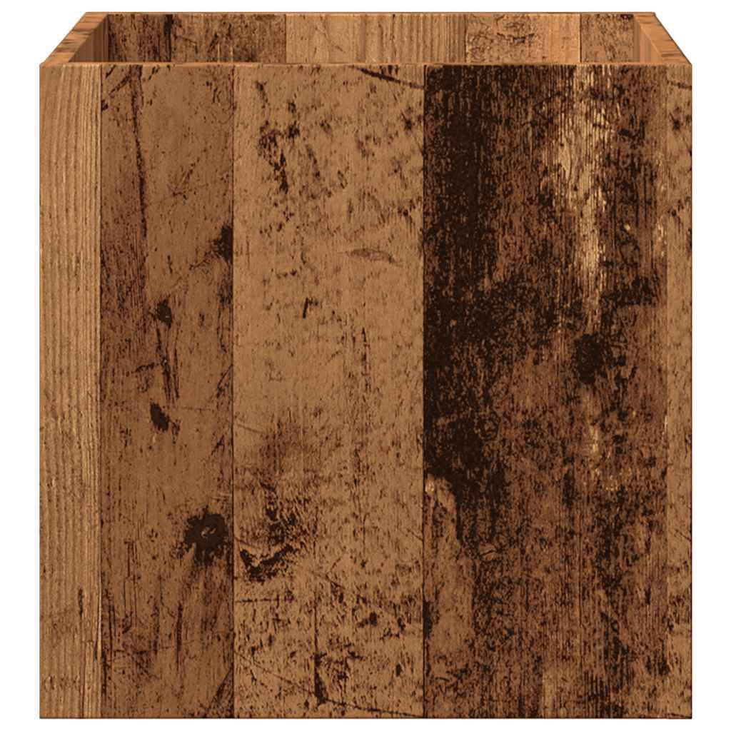 vidaXL Pflanzgefäß Altholz-Optik 40x40x40 cm Holzwerkstoff
