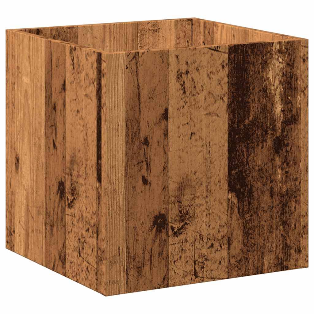 vidaXL Pflanzgefäß Altholz-Optik 40x40x40 cm Holzwerkstoff