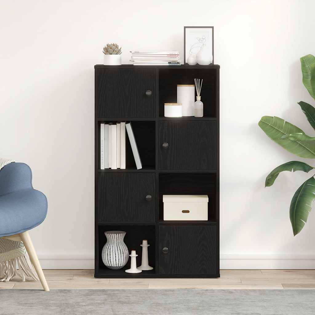 vidaXL Bücherregal Schwarz Eichen-Optik 60x24x101,5 cm Holzwerkstoff