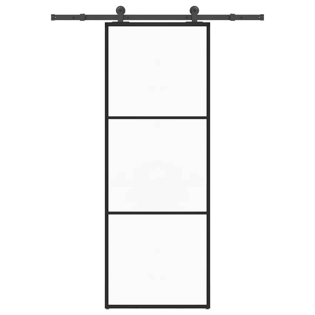 vidaXL Schiebetür mit Beschlag 76x205 cm ESG-Glas & Aluminium