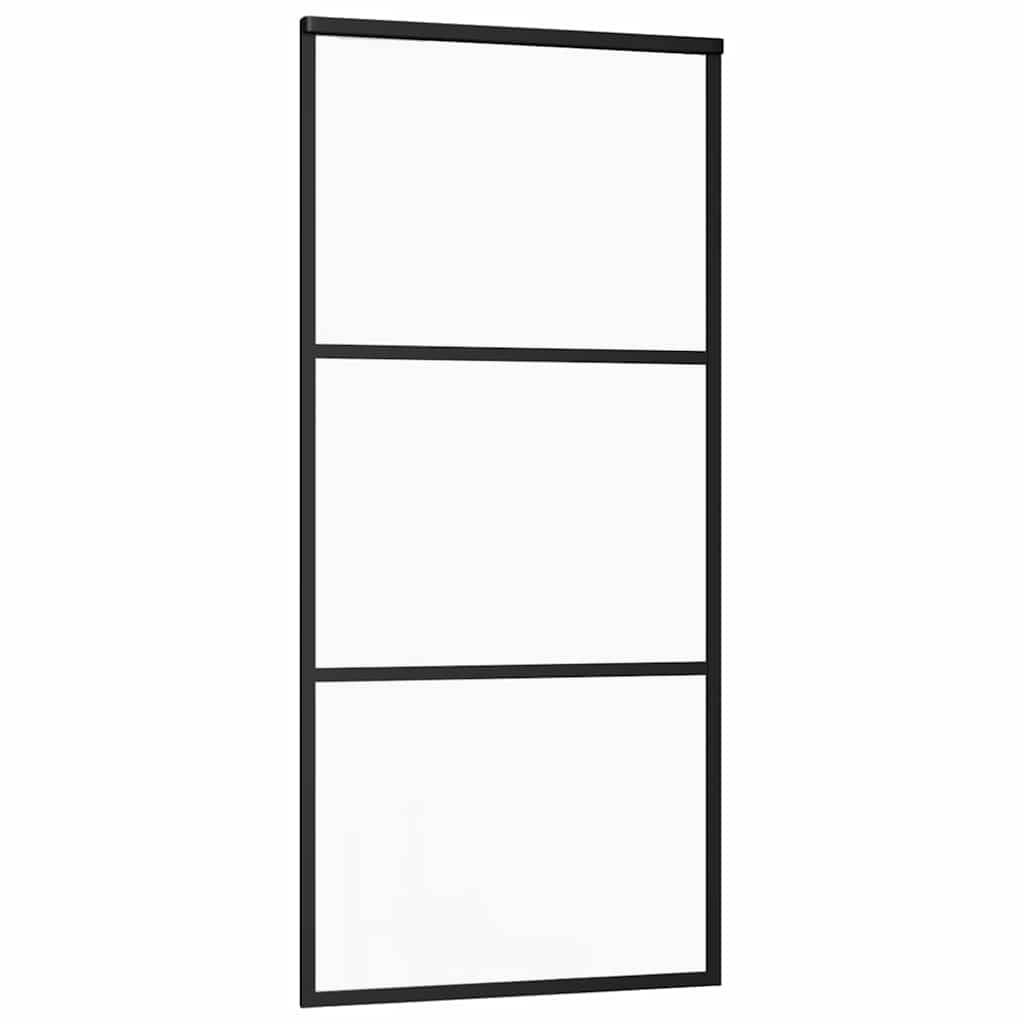 vidaXL Schiebetür mit Beschlag 76x205 cm ESG-Glas & Aluminium