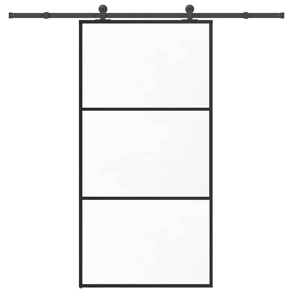 vidaXL Schiebetür mit Beschlag 102x205 cm ESG-Glas & Aluminium
