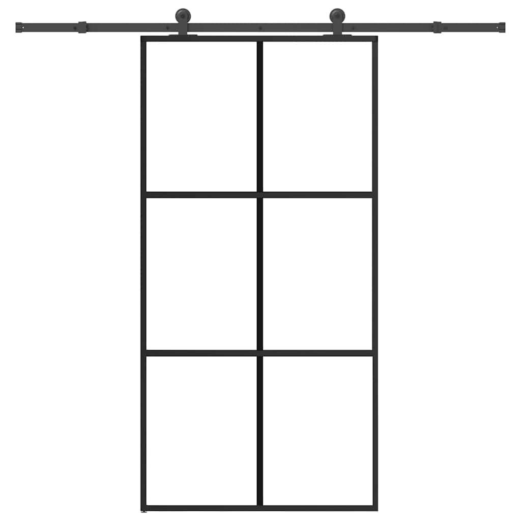 vidaXL Schiebetür mit Beschlag 102x205 cm ESG-Glas & Aluminium