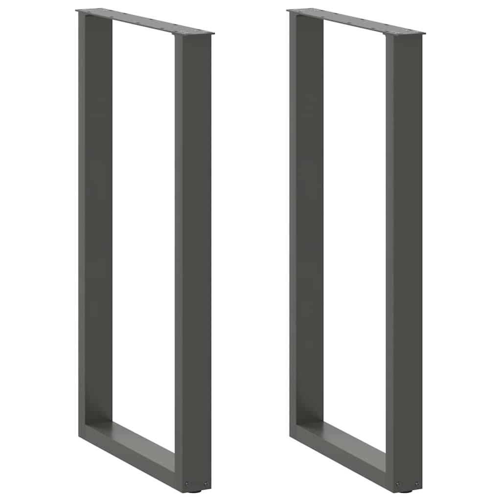 vidaXL Couchtischbeine U-Form 2 Stk. Anthrazit 60x(110-111) cm Stahl