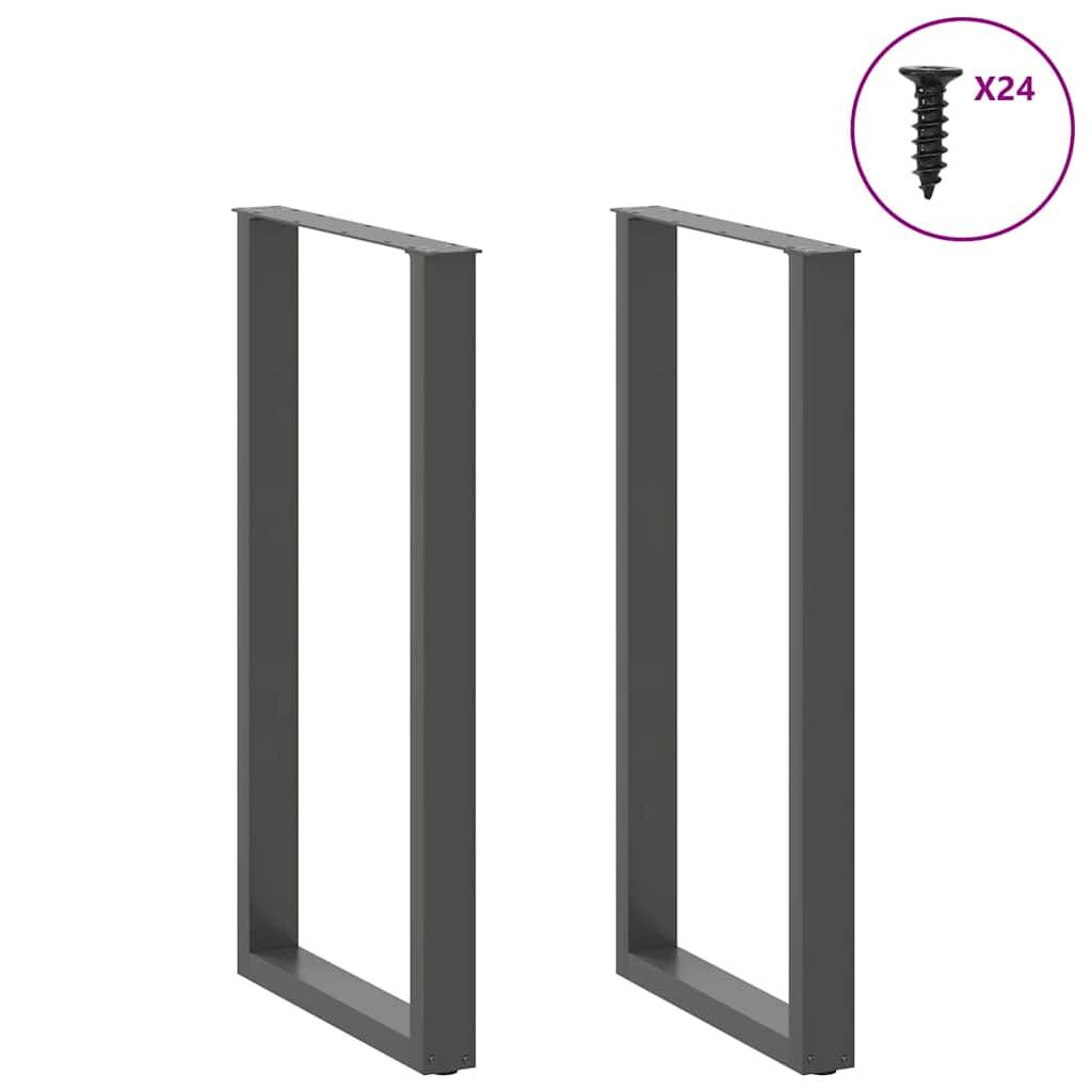 vidaXL Couchtischbeine U-Form 2 Stk. Anthrazit 60x(110-111) cm Stahl