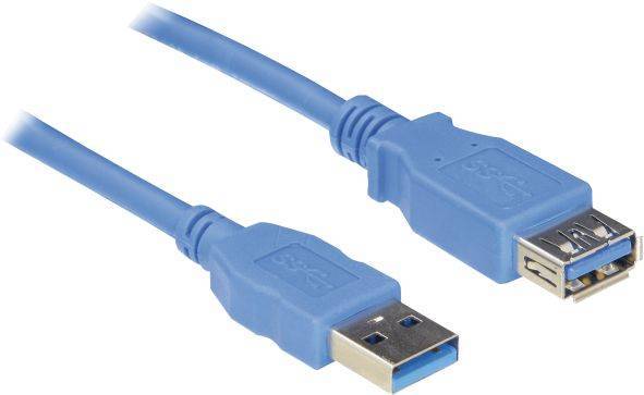 Hapena USB-Verlängerung 1m USB3AAV1 USB 3.0 A-Stecker auf A-Kupplung blau Unterhaltungselektr.