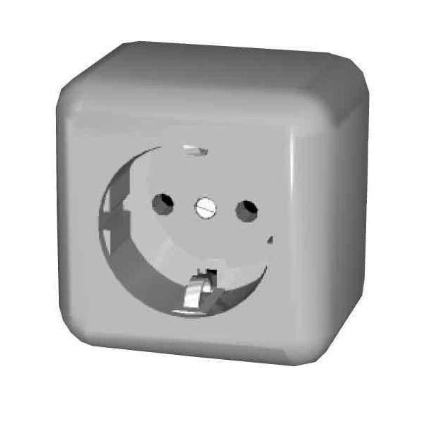 ELSO AP Contura Schuko 395000 1fach perlweiss mit Schraubklemmen Install.Baumaterial Schalter