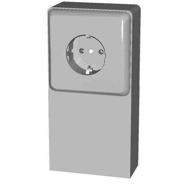 ELSO Renovierung AP Schuko 515100 1fach mit Rahmen perlweiss Install.Baumaterial Schalter
