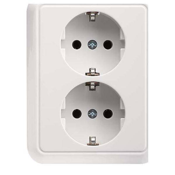 ELSO Riva Schuko Voll 235404 2fach reinweiss Install.Baumaterial Schaltermat/Geb.Steu Schalter