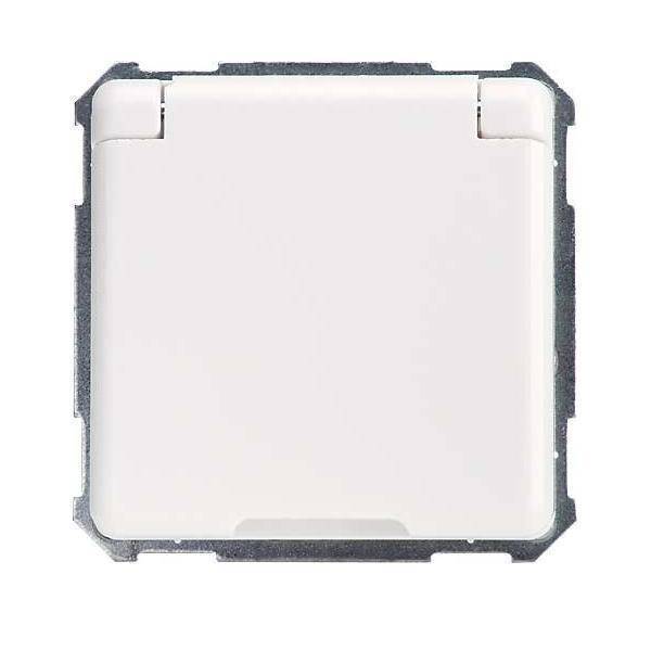 ELSO Scala Schuko Kombi mit 205034 Klappdeckel reinweiss Install.Baumaterial Schaltermat/Geb.Steu