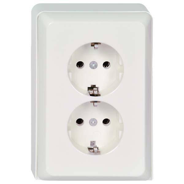 ELSO Renovierung Geräteträger mit 515514 Schuko 2fach reinweiss Install.Baumaterial Schalter