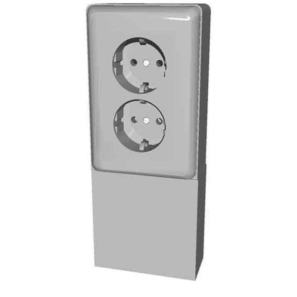 ELSO Renovierung Geräteträger mit 515504 Schuko 2fach reinweiss Install.Baumaterial Schalter