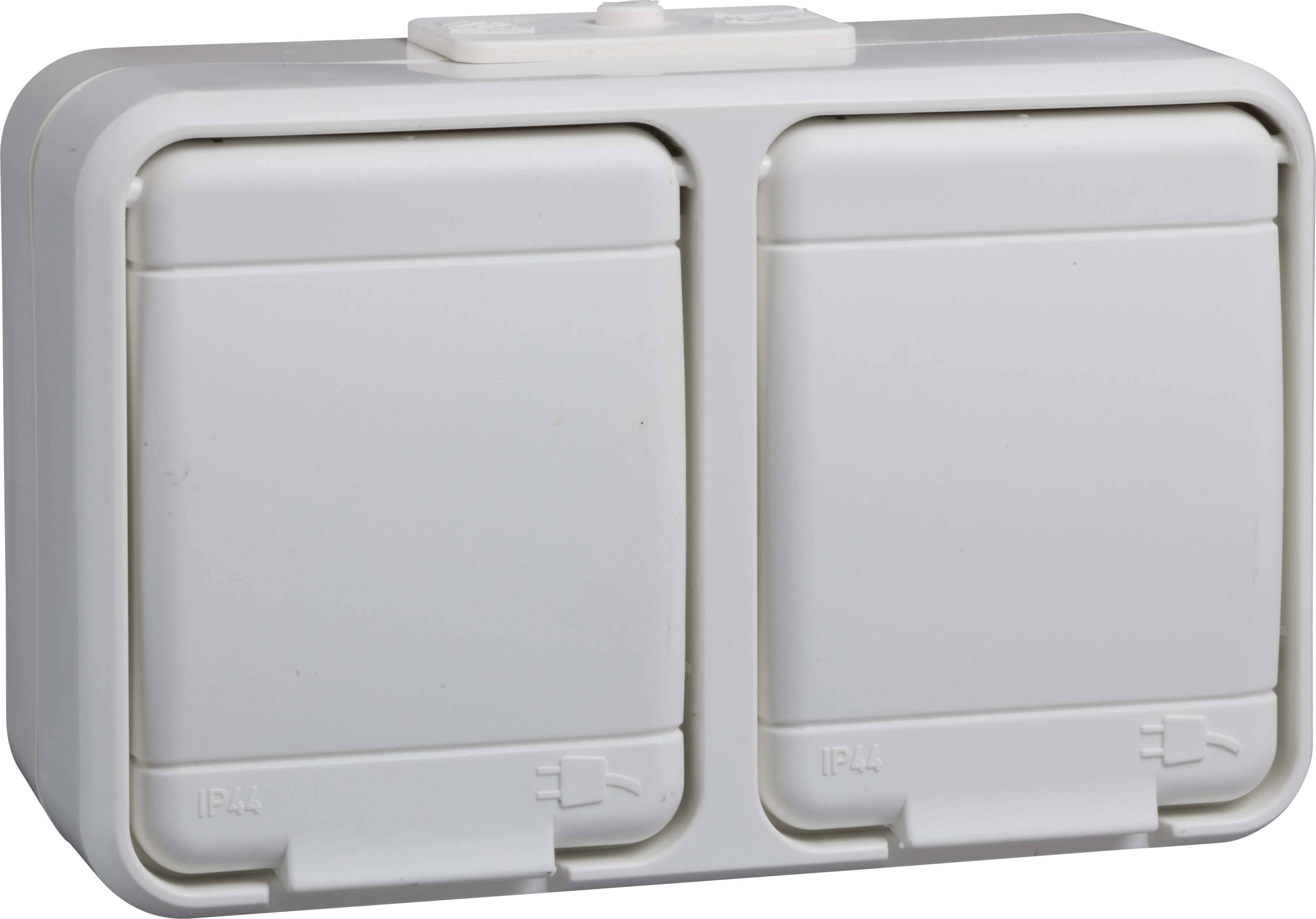 ELSO SCHUKO-Steckdose 2-fach 445404 reinweiss waagerecht Install.Baumaterial Schaltermat/Geb.Steu