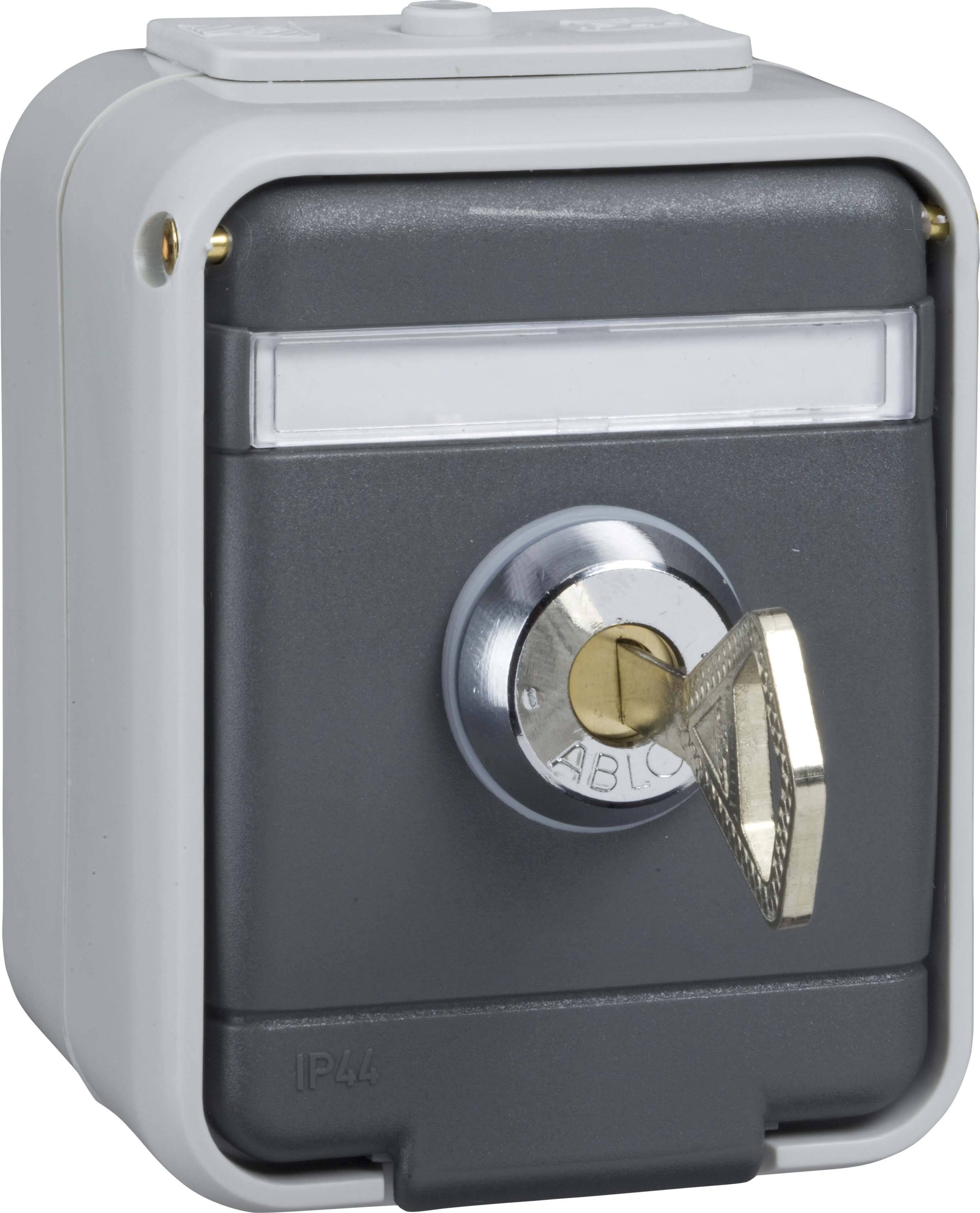 ELSO APWG Aqua-Top Schuko mit 455019 Schriftfeld 1fach abschliessbar lic Install.Baumaterial