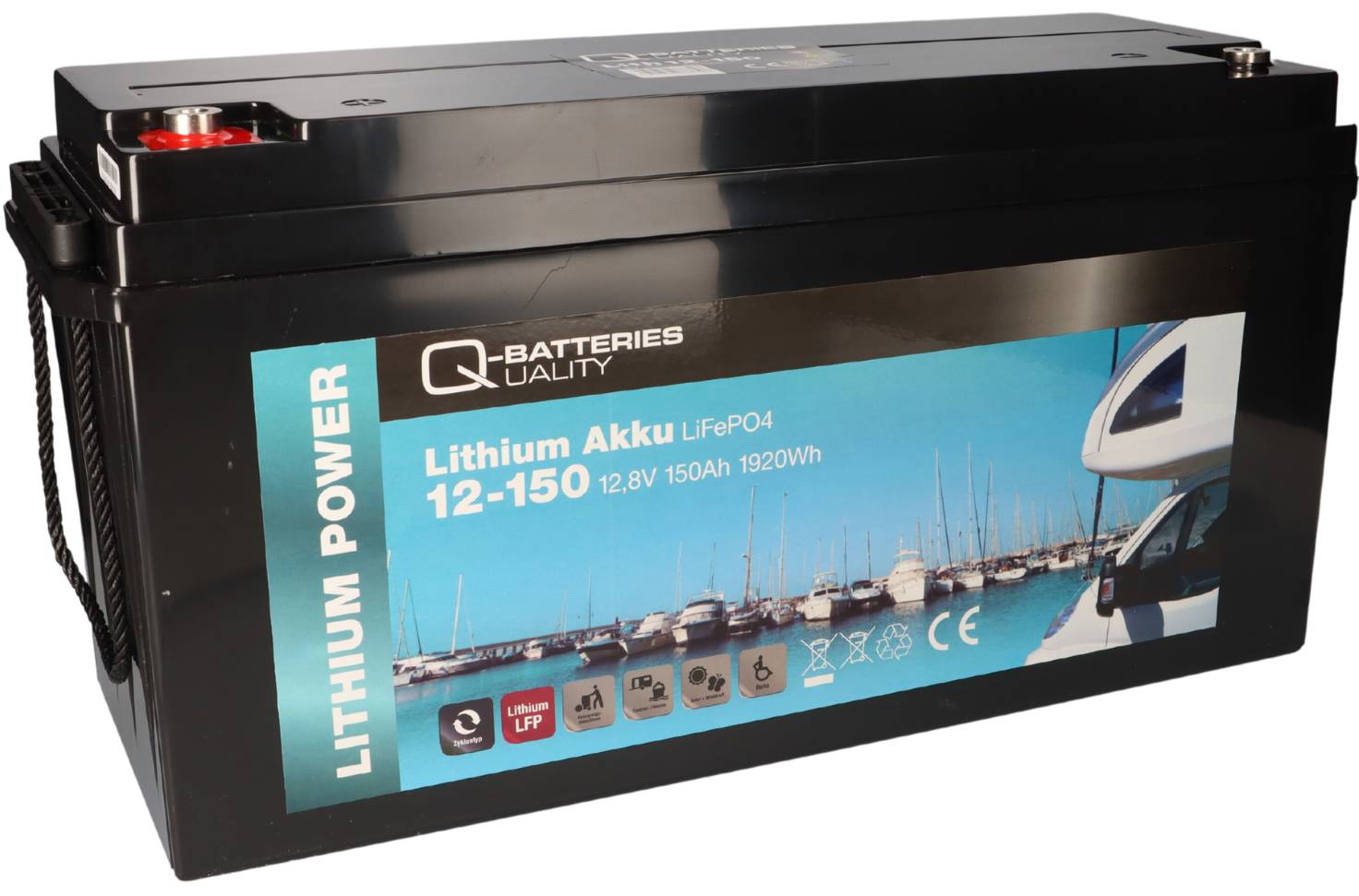 Q-Batteries LiFePO4 Akku 12-150 12,8V 150Ah 1920Wh mit Bluetooth