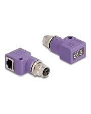Delock M12 Adapter D-kodiert 4 Pin Buchse zu RJ45 Cat.5e mit Befestigungsloch 90°