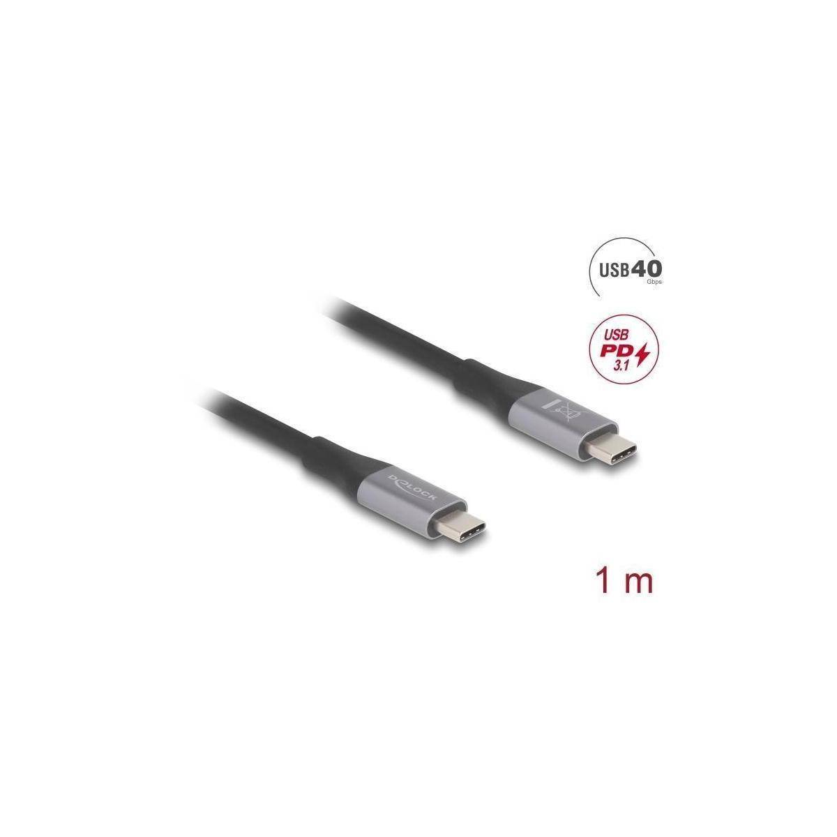 DELOCK USB 40 Gbps Kabel USB Type-C St > St PD 3.1 240W 1m