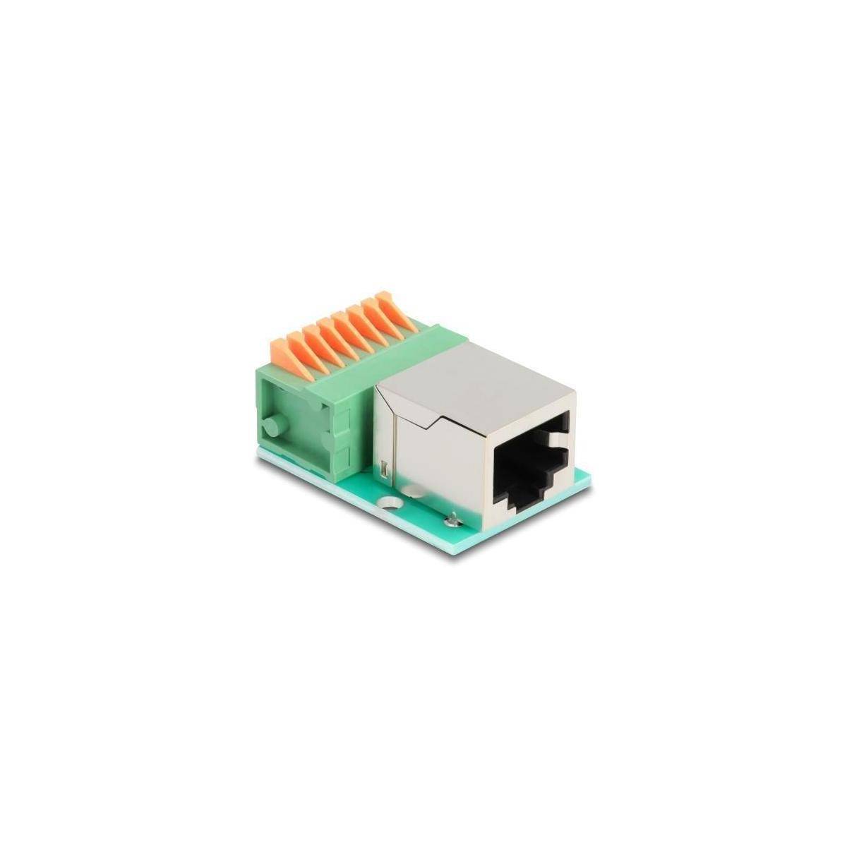 DELOCK RJ45 Buchse zu Terminalblock mit Drucktaster Cat.5e