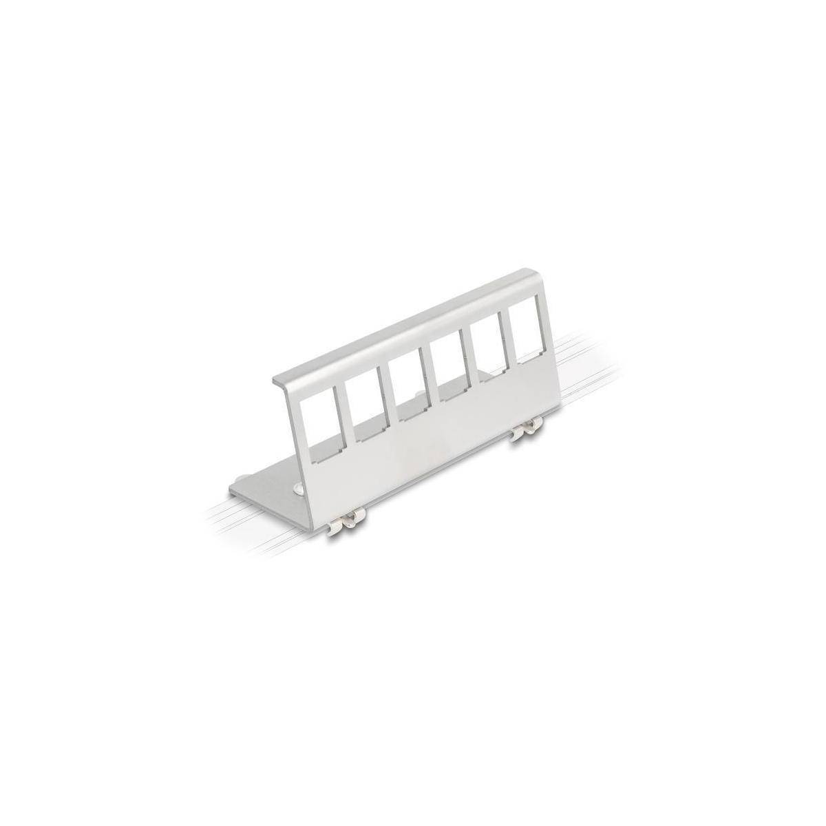 DELOCK Keystone Halterung 6 Port für Hutschiene Metall