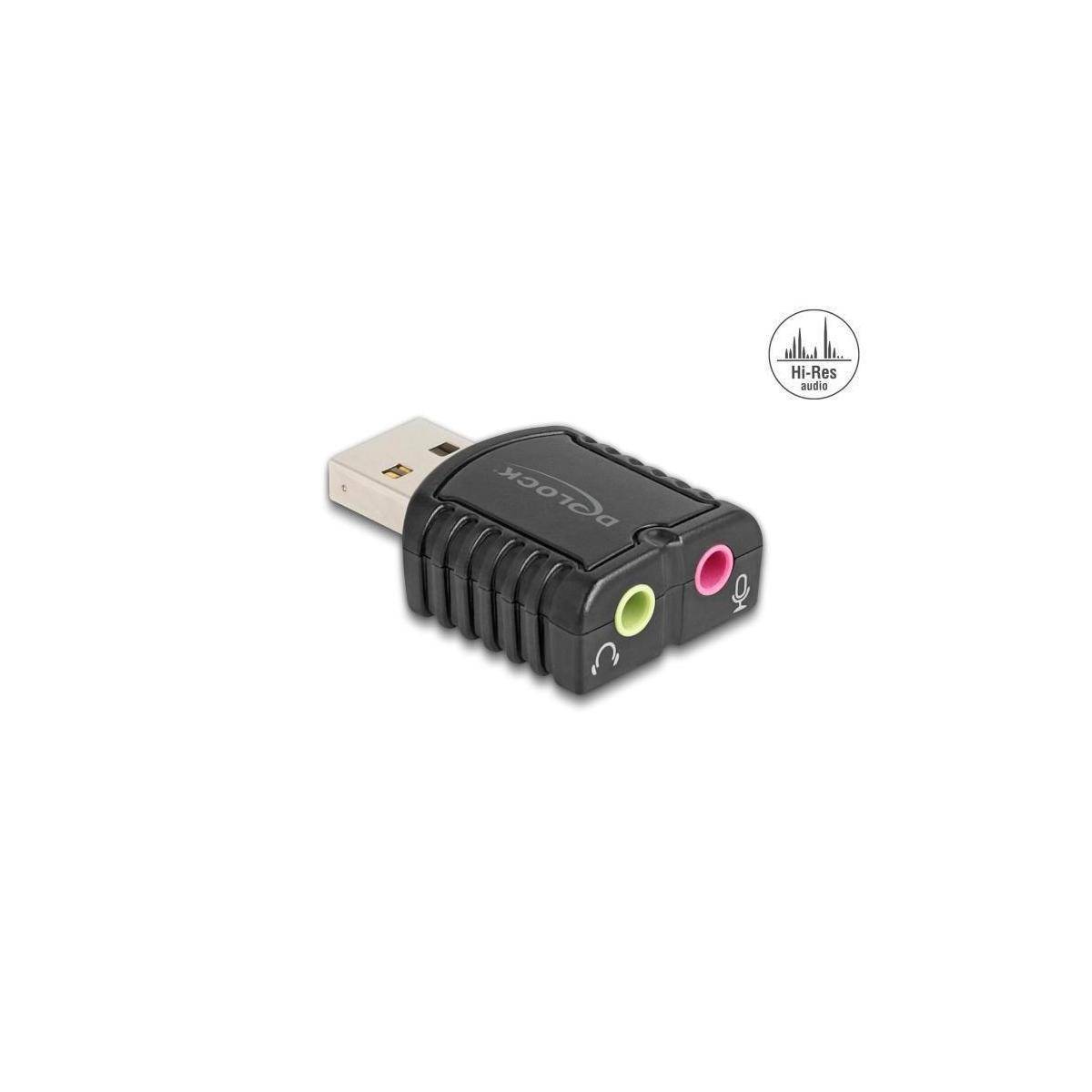 65964 - Externe USB Soundkarte 24 Bit 96 kHz Plug Play für Windows, MAC, Linux,