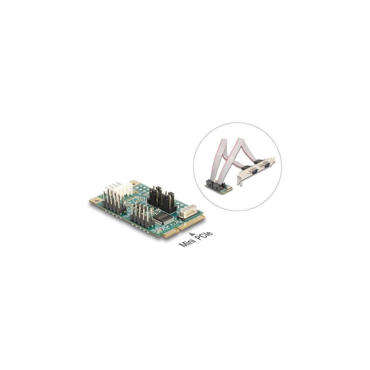 95276 - Mini PCIe IO PCIe full size 2 x Seriell RS-232 mit Spannungsversorgung 5