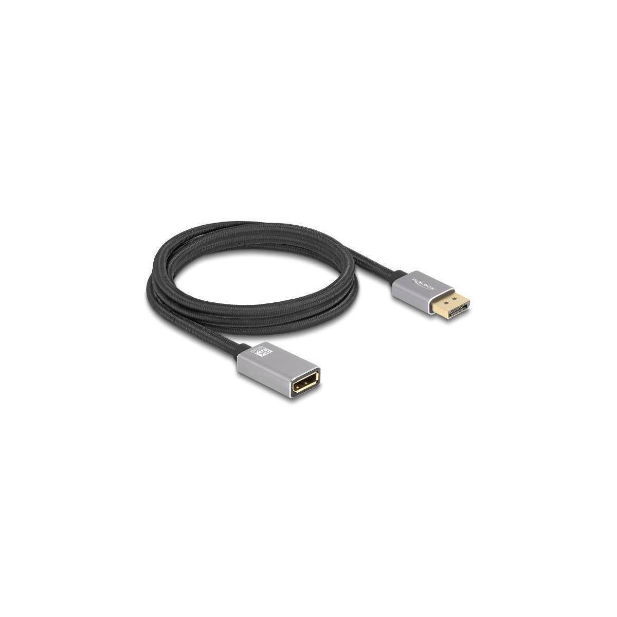 81080 - DisplayPort Verlängerungskabel 8K 60 Hz 2 m grau Metall