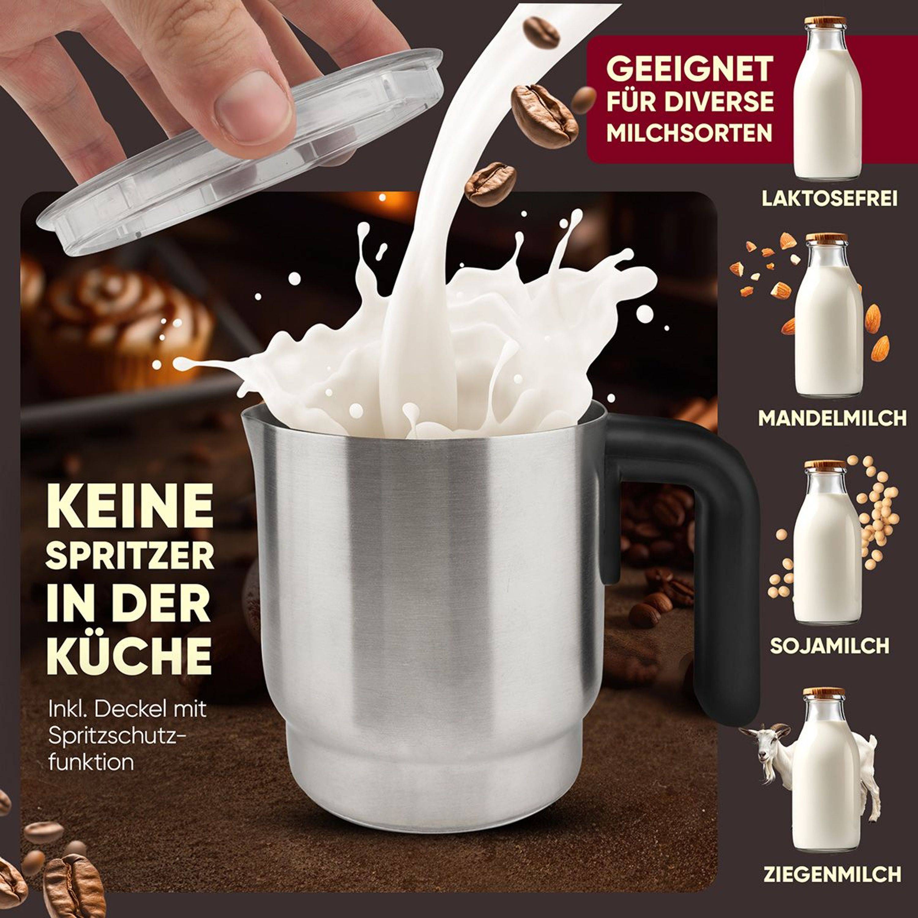 Clatronic MS 3812 schwarz Milchaufschäumer, Heizfunktion, 740ml