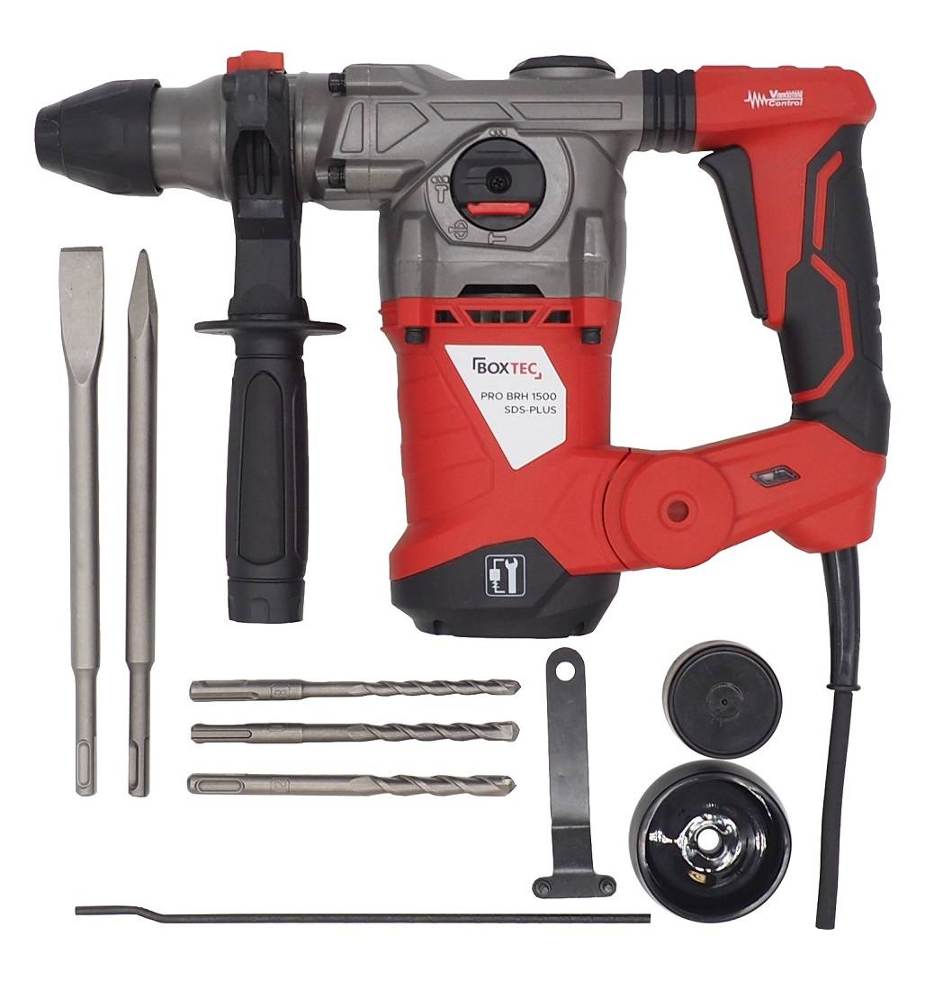 BOXTEC BRH 1500 Bohrhammer SDS-PLUS 1500W Antivibrationsgriff-1500W - SET