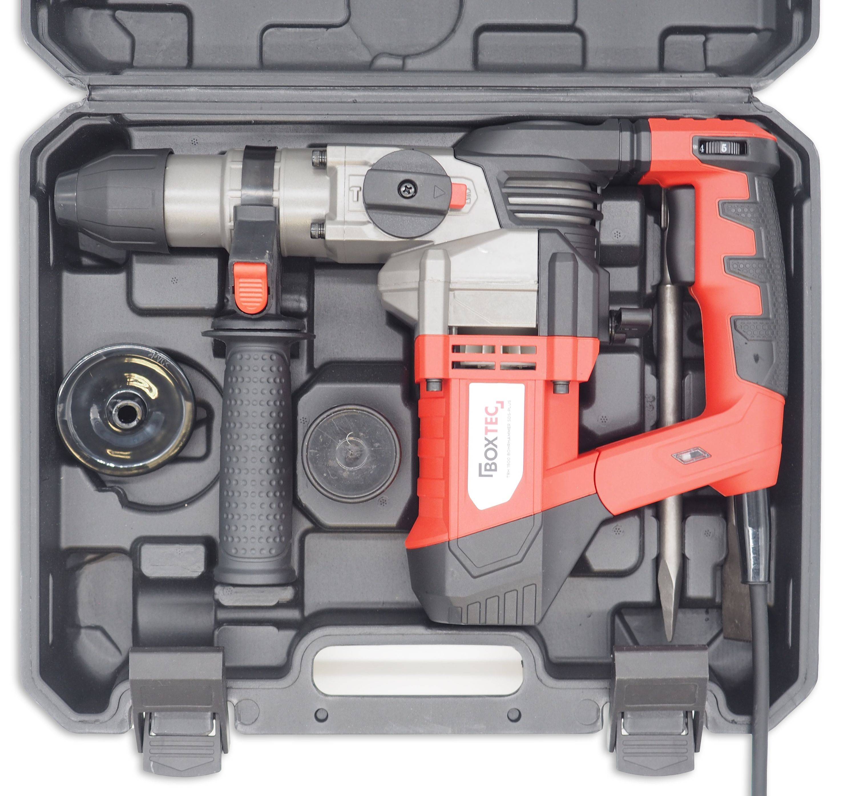BOXTEC TRH 1500 Bohrhammer SDS-PLUS 1500W 3 Funktionen inkl. Koffer-1500W - SET neues Modell