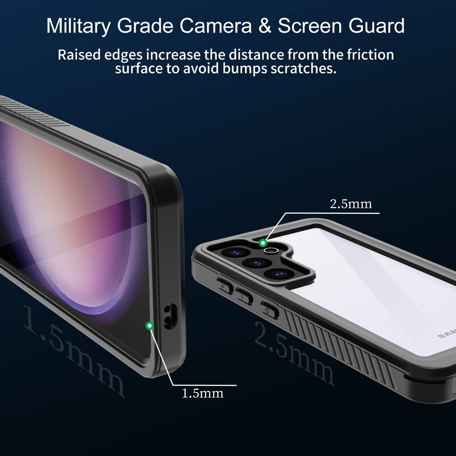 Für Samsung Galaxy S24 FE 360 Grad Full Body Wasserdichte Schutz Handy Tasche Schwarz