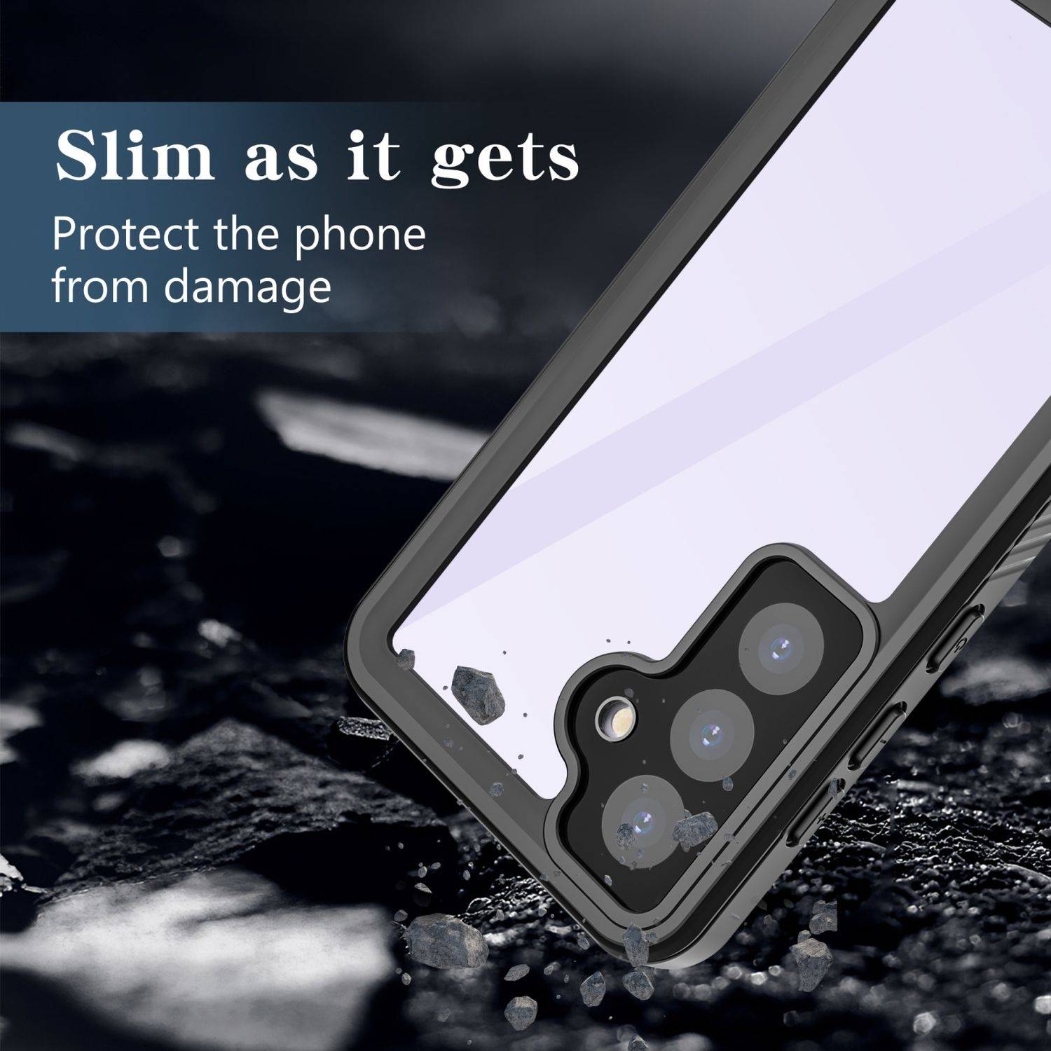 Für Samsung Galaxy S24 FE 360 Grad Full Body Wasserdichte Schutz Handy Tasche Schwarz